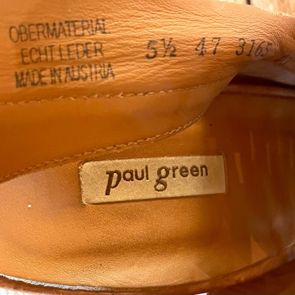 Paul Green Miranda Tan Leather Woven Peep Toe Booties Block Heel US 8 UK 5.5 - Picture 12 of 12